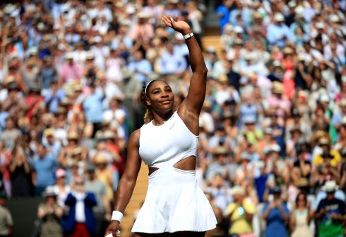 Serena Williams celebrates victory over Barbora Strycova 