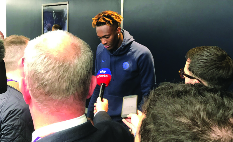 Tammy Abraham after match with Spurs Photo: Paul Lagan