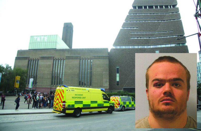 The Tate Modern . Inset, Jonty Bravery