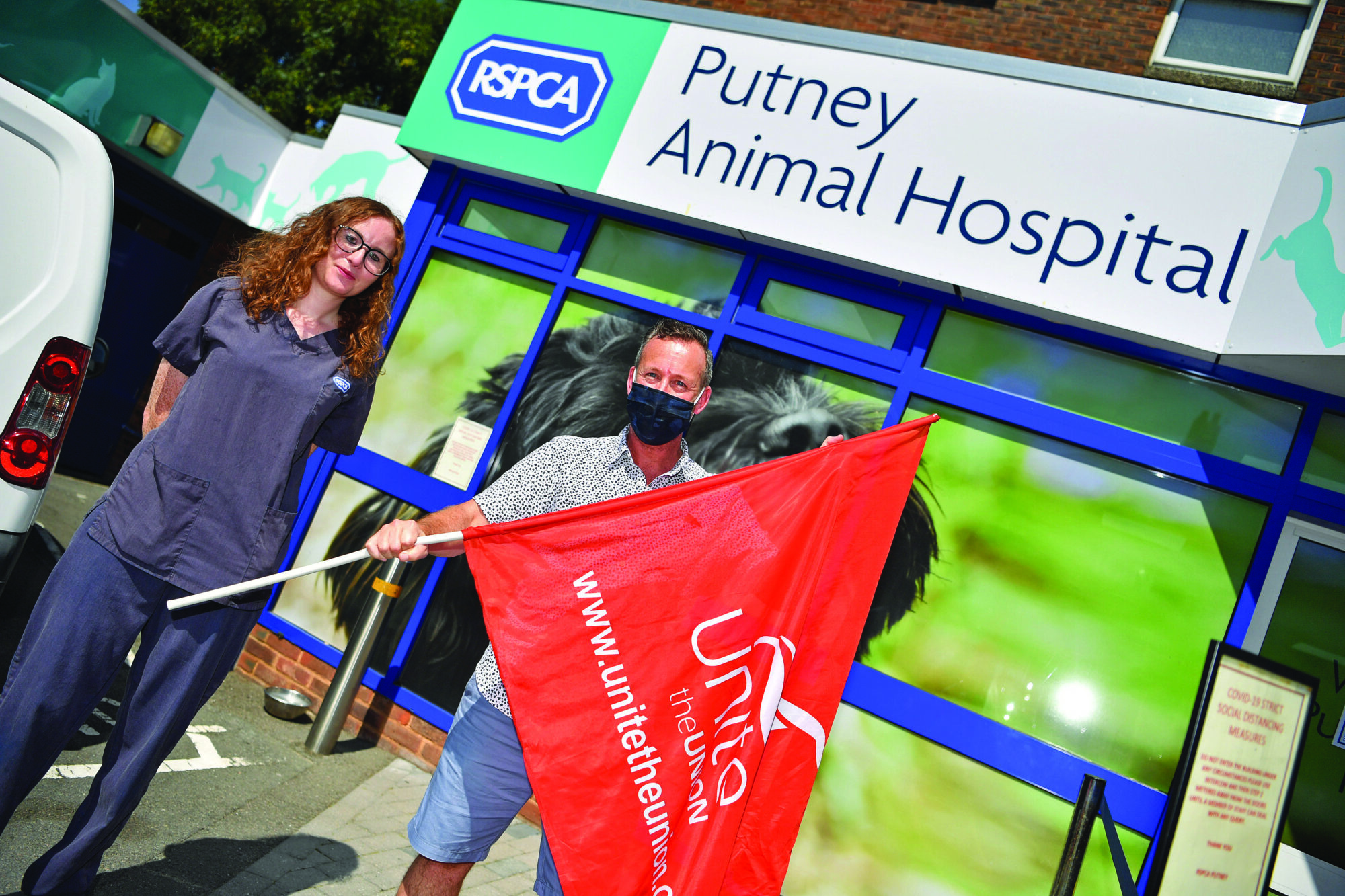 protesting the closure of Putney Animal Hospital Fleur Anderson, MP for Putney, protesting the closure of Putney Animal Hospital. Credit: Grahame Larter