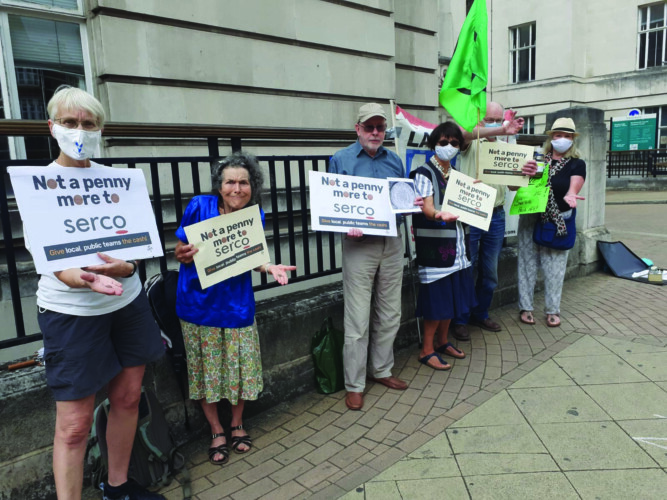 Campaigners staged a protest outside Wandsworth town hall