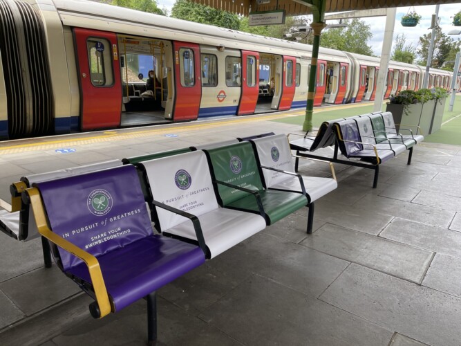 Southfields Tube station gets into the Wimbledon spirit Photo: Paul Lagan