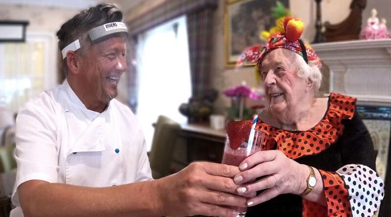 1. Four Se1. Four Seasons-Chef Wayne Woolman and resident Joyce Paineasons-Chef Wayne Woolman and resident Joyce Paine