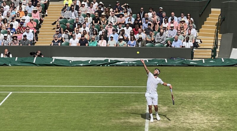 Liam Broady on Court One at Wimbledon 2022 Picture: Paul Lagan