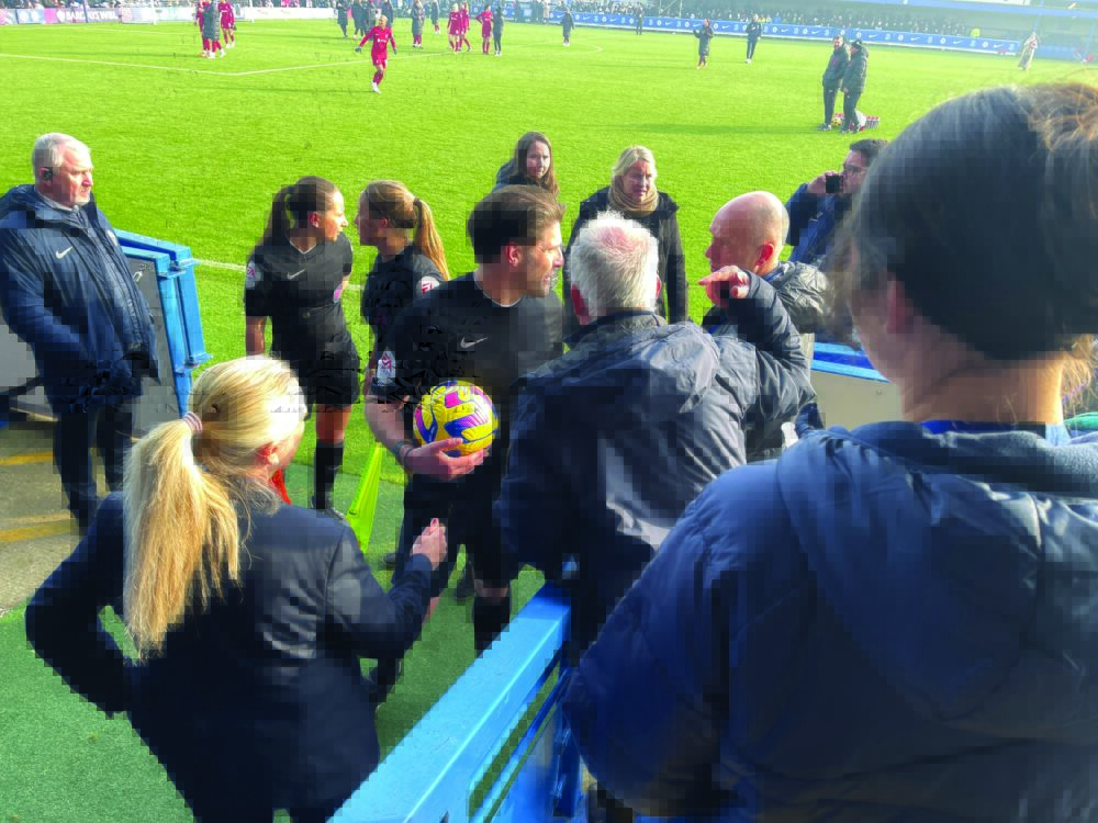Ref Neil Hair calls off the game. Picture: Paul Lagan