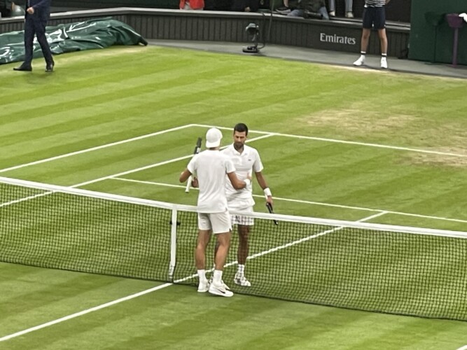 Djokovic and Rune Picture by Paul Lagan