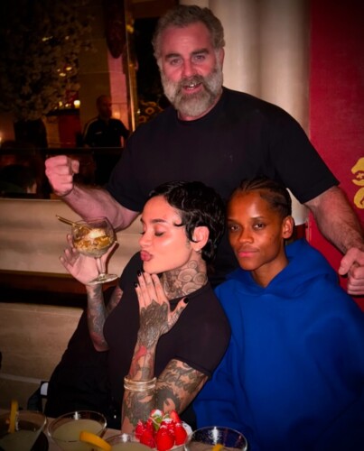 Hollywood star Letitia Wright and Kehlani rocked up at Sheesh Mayfair for a feast ahead of her sell-out gig at London's O2. Both are pictured with Sheesh boss Dylan Hunt Picture: Sheesh UK